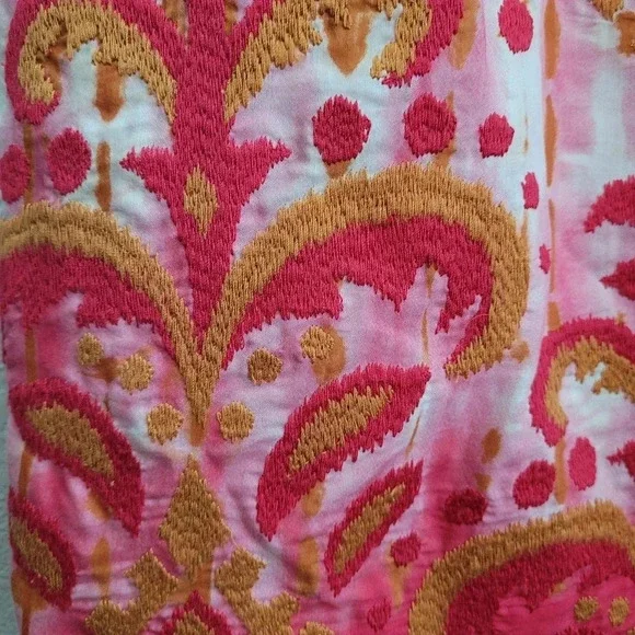 Anthropologie Beth Bowley Women's Mini Dress 4 Multicolor Silk Blend Embroidered - Picture 3 of 12